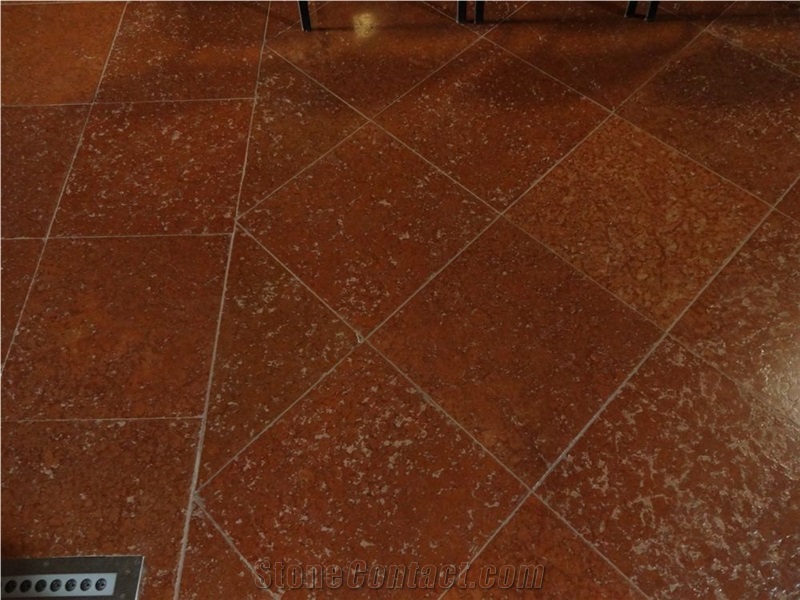 Rojo Al Andalus Red Marble - Aged (Brushed) Slabs & Tiles, Spain Red Marble