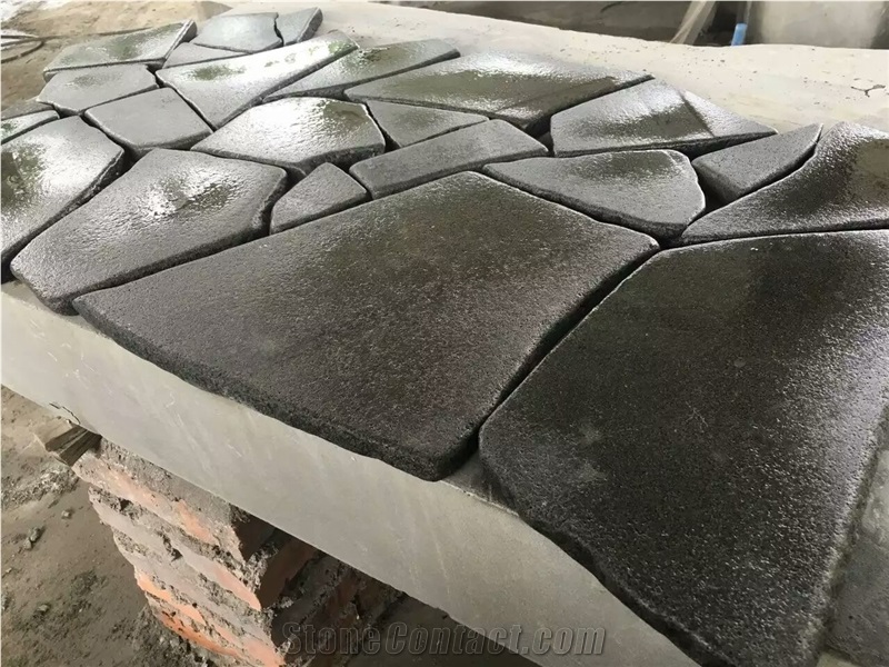 Hainan Black Basalt Cube Stone, Cobblestone, Black Basalt Tumbled Stone, Paving, Flooring
