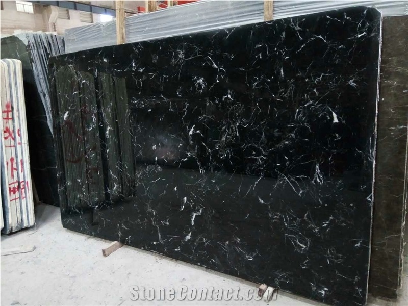 Rose Black Marble Slabs & Tiles, Pure Black Marble Tiles