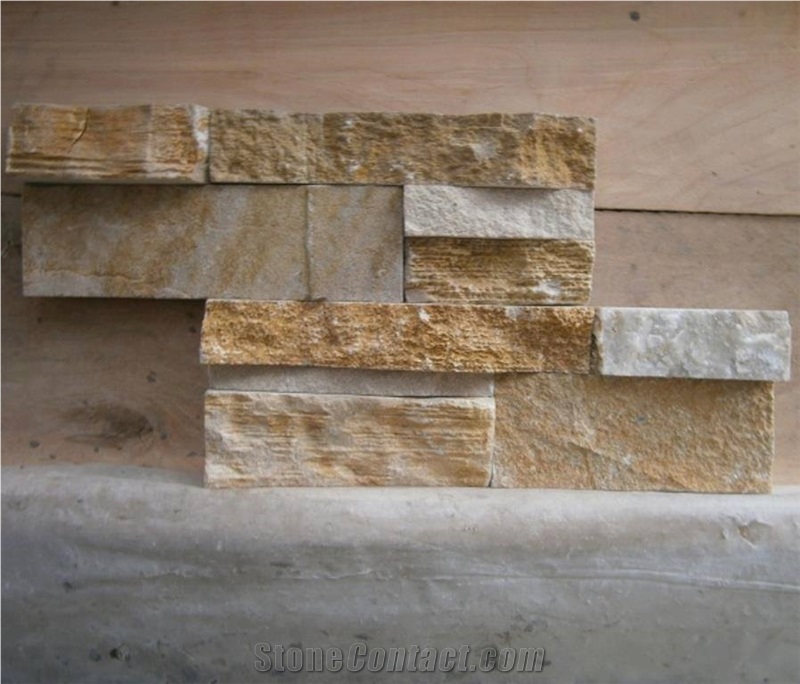 Pouillenay Gris Limestone Veneer Stone, Beige Limestone Wall Cladding, Ledge Stone