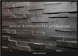 Riven Black Slate Wall Panels