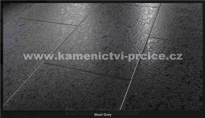 Steel Grey Granite Brushed Floor Tiles