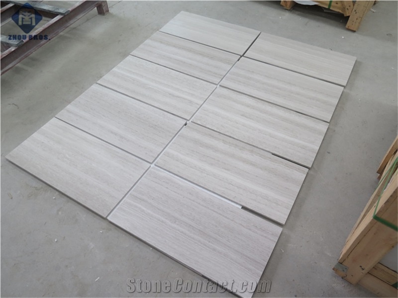 White Wooden Vein Marble Tiles, Marble Wall/Floor Covering Tiles