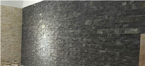 China Black Slate Culture Stone /Stacked Stone Wall