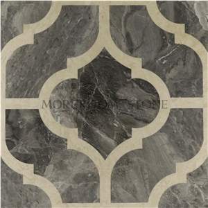 2016 Good Quality Good Design Grey Marble Waterjet Medallions in Lobby