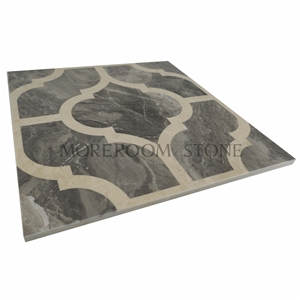 2016 Good Quality Good Design Grey Marble Waterjet Medallions in Lobby