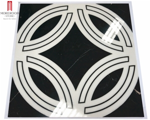 Black Marble Inlay Flooring