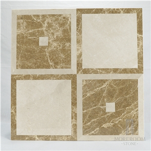 Composite Stone Panels, Laminated Beige Marble Floor Tiles