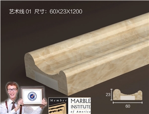 Fashionable Marble Skirting with Stiffener for Villa Decoration Beige Marble Molding