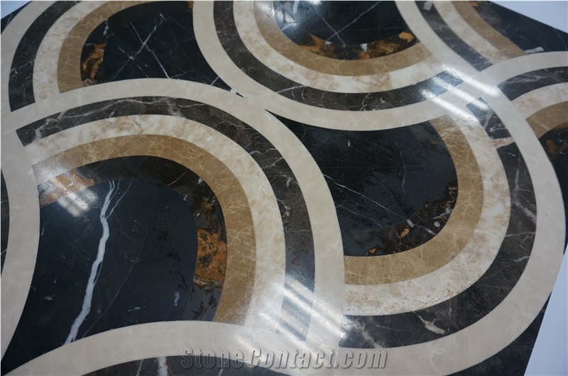 Italian Grey Marble Floor Decorative Water-Jet Marble Tile
