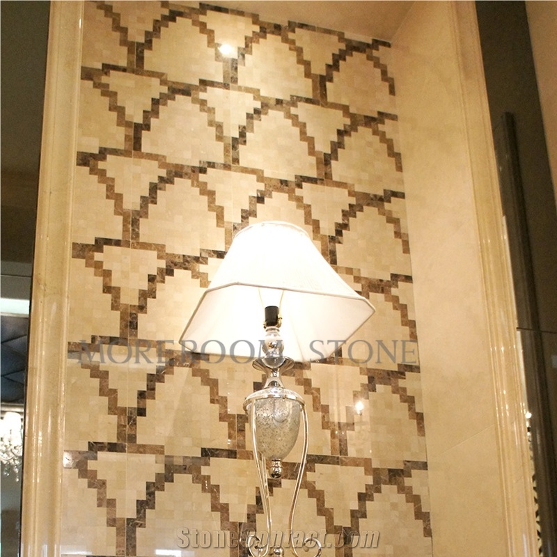 Laminated Marble Beige and Brown Color Wall Decoration Pattern