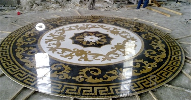 Medalion Water-Jet Marble Pattern Customized Floor Decor