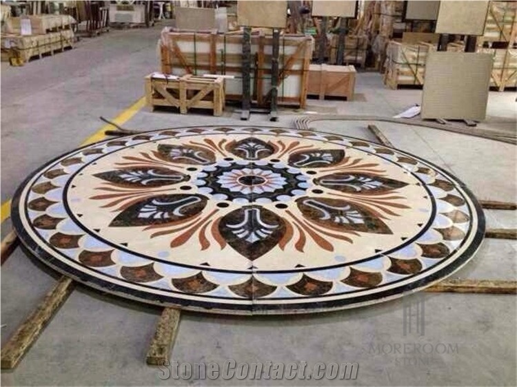 Medalion Water-Jet Marble Pattern Customized Floor Decor
