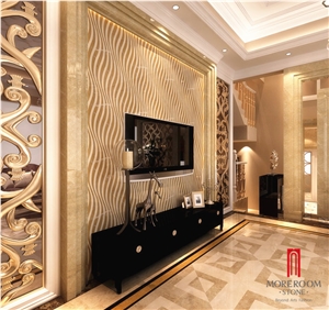 Mexico Marble Rosa Laminated Marble Water-Jet 3d Effect Wall/ Floor/ Lobby Decor