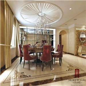 Mexico Marble Rosa Water Jet Laminated Marble Flooring Design for Dining Room