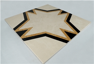 Polished Beige Marble Tiles Laminated Floor Marble Pattern Decor