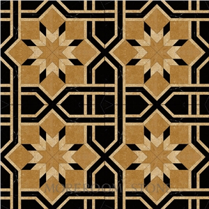 Spain Nero Marquina Mosaic Pattern Decorative Floor Tile Mosaic Floor Tile Marble Mosaic