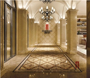 Turkey Crema Bella Marble Flooring,Water Jet Marble Medallion, Marble Decor Wall Tiles, Floor Medallions,Carpet Medallions