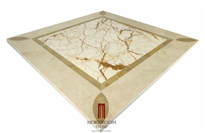 Turkey Golden Sofitel Marble Water-Jet Pattern Floor Laminated Marble Ceramic Tiles Wall Decor