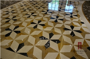 Turkish Polished Golden Age Composite Light Marble Laminated Floor Tile Decor