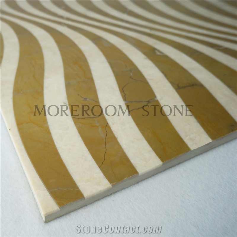 Waterjet and Stone Madallion Laminated Marble for Decoration