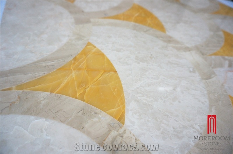 Yellow Onyx Water Jet Marble Waterjet Marble Wall Pattern