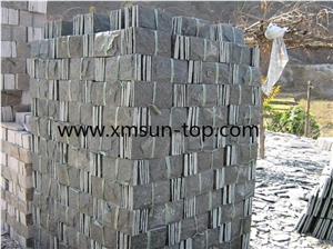Black Quartzite Mushroom Stone/Dark Grey Quartzite Mushroom Stone Wall Cladding/Mushroom Stone Wall Tiles/Building Stone