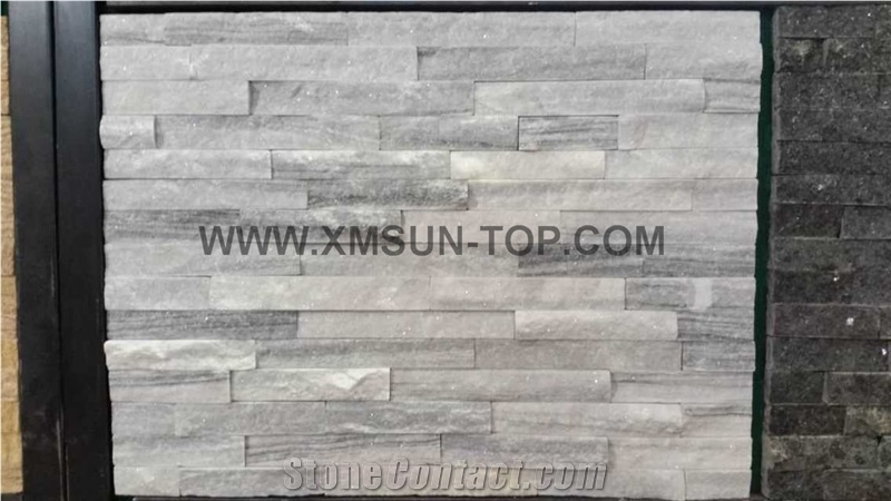 China Grey Quartzite Cultured Stone Veneers/Ledgestone Wall Cladding/ Quartzite Stacked Stone for Walling/Grey Cultured Stone Veneer/ Grey Cultured Stone Wall Panel/Quartzite Ledgestone Wall Tiles