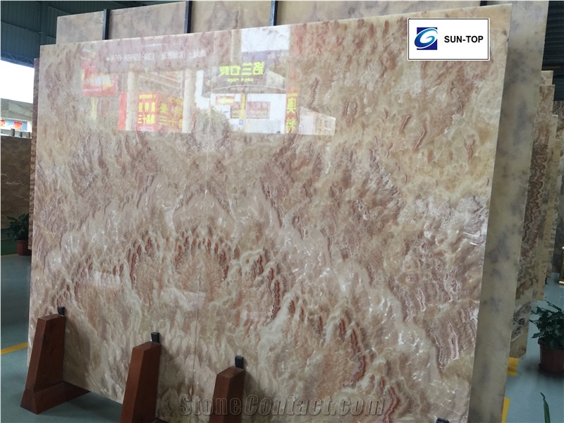 Flaunting Peacock Joint Onyx/Multicolor Red Jade Big Slabs & Tiles & Gangsaw Slab & Strips (Small Slabs) & Customized & Wall/Floor Covering