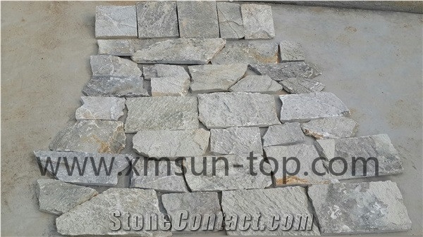 Natural Grey Slate Random Stone/ Grey Slate Flagstone/P013 Slate Irregular Flagstones/ Grey Slate for Wall Cladding/Walkway/Courtyard in Random Sizes
