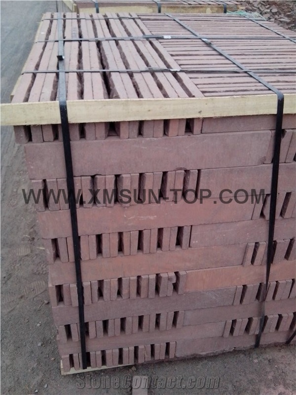 Red Building Stone/Red Sandstone Slabs/Tiles/ Flamed Surface Sandstone Floor Tiles/ Red Sandstone Wall Tiles/ Home Decoration/ Customize Red Sandstone/ Wall Covering