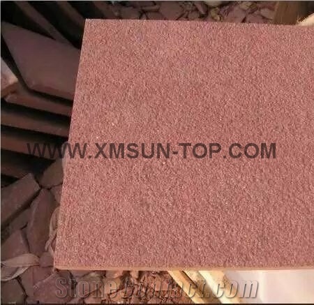 Red Sandstone Slabs/Tiles/ Flamed Surface Sandstone Floor Tiles/ Red Sandstone Flagstone Wall Tiles/ Home Decoration/ Customize Red Sandstone/ Wall Covering