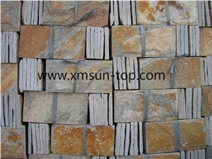 Rust Slate Mushroom Stone/Mushroom Stone Wall Tiles/Mushroom Stone China Yellow Rust Nature Split Surface/Buliding Stone/Rusty Slate Mushroom Stone Panel for Wall Cladding