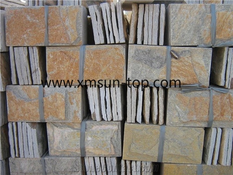 Rust Slate Mushroom Stone/Mushroom Stone Wall Tiles/Mushroom Stone China Yellow Rust Nature Split Surface/Buliding Stone/Rusty Slate Mushroom Stone Panel for Wall Cladding