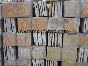 Rust Slate Mushroom Stone/Mushroom Stone Wall Tiles/Mushroom Stone China Yellow Rust Nature Split Surface/Buliding Stone/Rusty Slate Mushroom Stone Panel for Wall Cladding