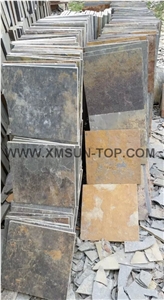Rust Slate Slabs & Tiles / Rusty Yellow Slate/China Multicolor Slate/ China Rust Slate Slabs & Tiles/ China Yellow Slate for Covering/ Rust Slate Stone Flooring/ Rusty Slate Wall Tile