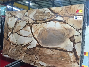 Tan Geometric Onyx/ Multicolor Brown Jade Big Slabs & Tiles & Gangsaw Slab & Strips (Small Slabs) & Customized & Wall/Floor Covering