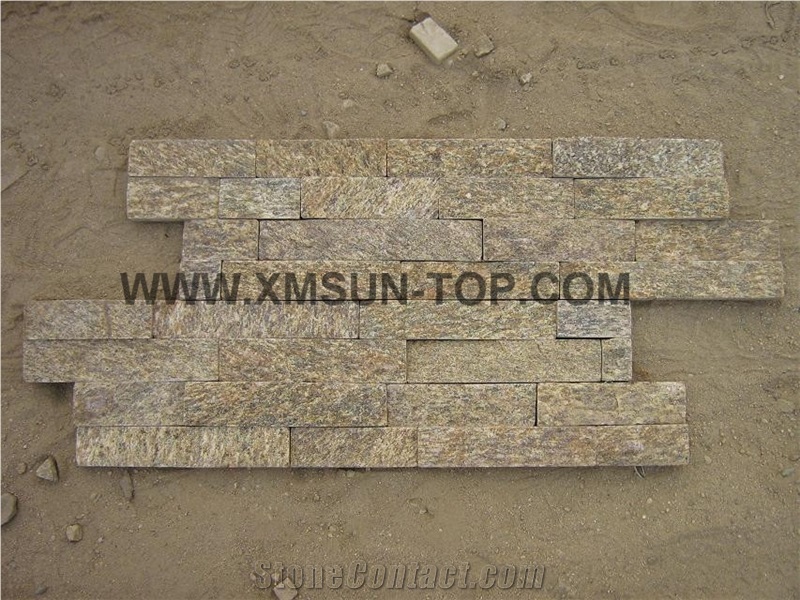 Tiger Skin Granite Cultured Stone Veneer Z Shape/ Yellow Tiger Skin Granite Cultured Stone Veneer/Cultured Stone /Ledger Stacked Stone Veneer/ Rough Edge Wall Stone