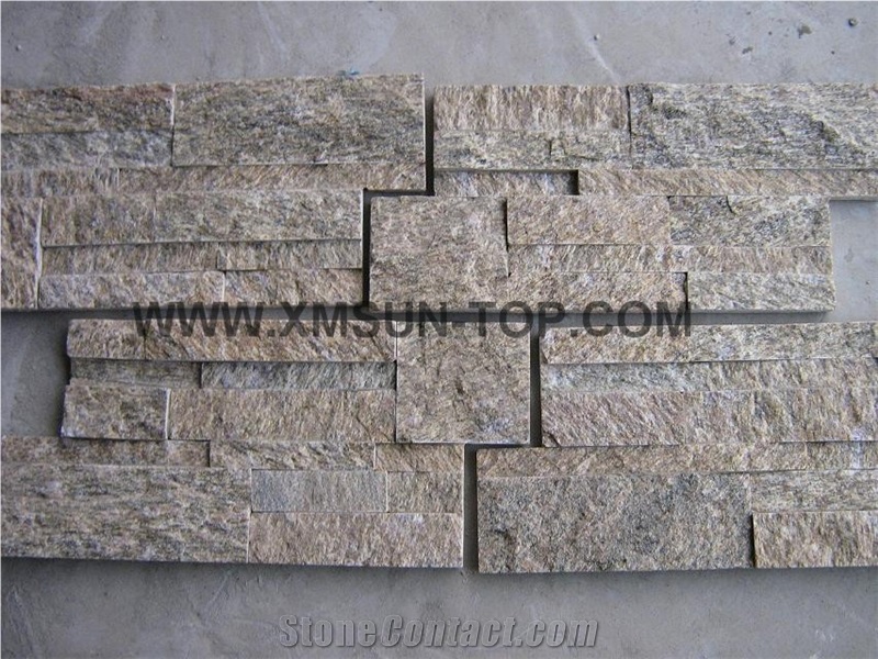 Tiger Skin Granite Cultured Stone Veneer Z Shape/ Yellow Tiger Skin Granite Cultured Stone Veneer/Cultured Stone /Ledger Stacked Stone Veneer/ Rough Edge Wall Stone