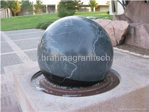 Black Granite Fountain,Ball Fountain,Fountain Balls,Sphere Fountain,Granite Sphere