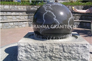 Black Granite Fountain,Ball Fountain,Fountain Balls,Sphere Fountain,Granite Sphere