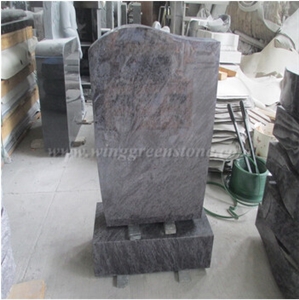 Bahamas Blue Norway Tombstones Granite Gravestones, Blue Granite Stone Cemetery Tombstones, Winggreen