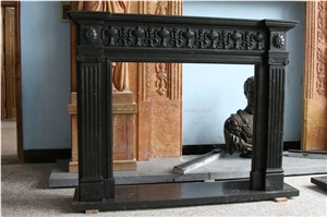 Beige Marble Fireplace, Marble Sculptured Fireplace, Fireplace Design Ideas, Xiamen Winggreen Manufacturer