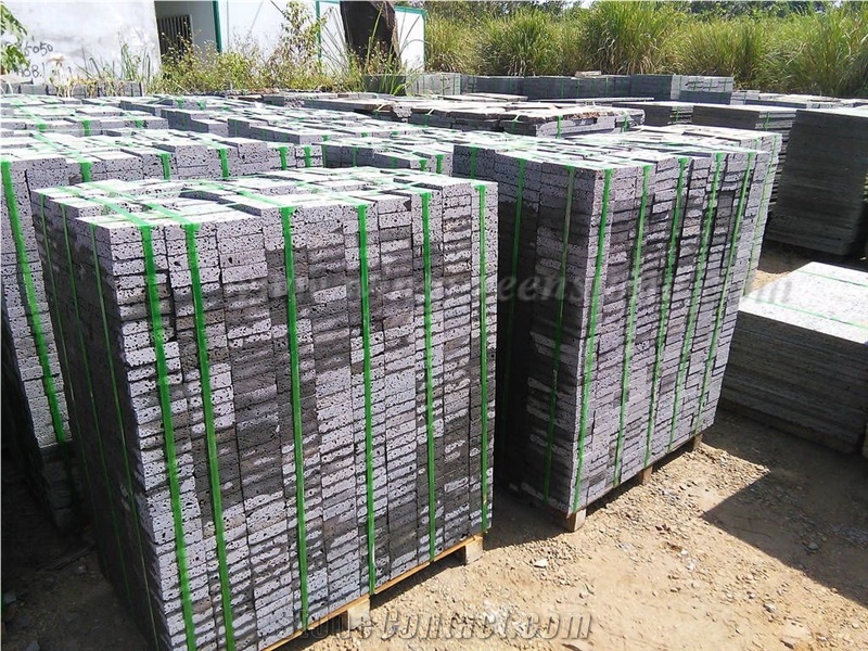 Cheap Price High Quality Hainan Black Lava Stone/China Black Lava Stone/Hainan Big Holes Black Basalt Exterior Cube Stone for Courtyard Road Pavers/Garden Stepping/Driveway/Walkway, Winggreen Stone