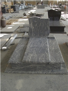 China Juparana Grey Granite Tombstone, China Multicolor Grain Granite Monuments, Polished Single Monuments, Xiamen Winggreen Manufacturer