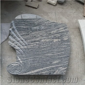 China Juparana Italian Style Headstone, China Juparana Granite, Natural Stone Headstone, Heart Tombstone, Winggreen
