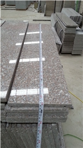China Pink Granite G617 Stair Steps and Riser, Pink Granite Staircase, Anti-Slippery Line, Winggreen