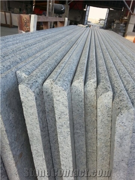 Competitive Price, G383 Granite Deck Stair, Polished Pearl Flower Granite Steps & Risers, Pearl White/Grey Pearl Chinese Granite Treads & Thresholds, Xiamen Winggreen Manufaturer