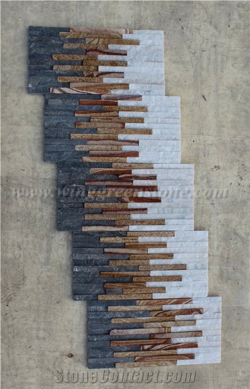 Competitive Price High Quality Muticolor Cultured Stone/Stacked Stones/Veneer Stones Panel for Exterior Decoration and Wall Cladding, Winggreen Stone