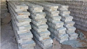 Competitive Price High Quality Wooden Yellow Slate Cultured Stone/Stacked Stones/Veneer Stones Panel for Exterior Decoration and Wall Cladding, Winggreen Stone